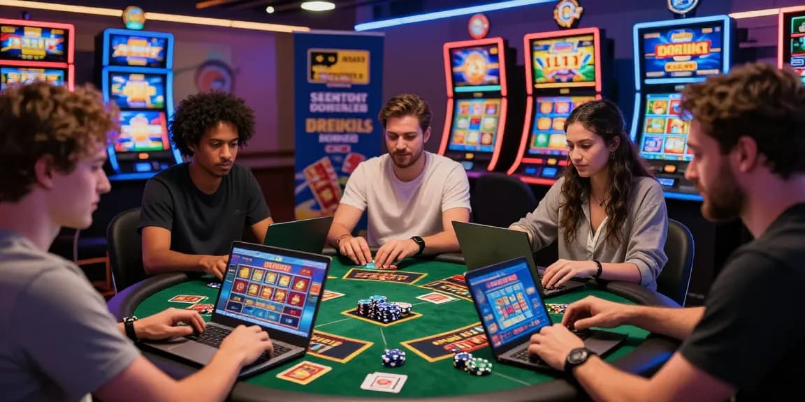 Engaging environment at online casinos that accept credit cards showcasing players enjoying their games, highlighting https://saintnicolasplace.co.uk promotions and vibrant gaming atmosphere.