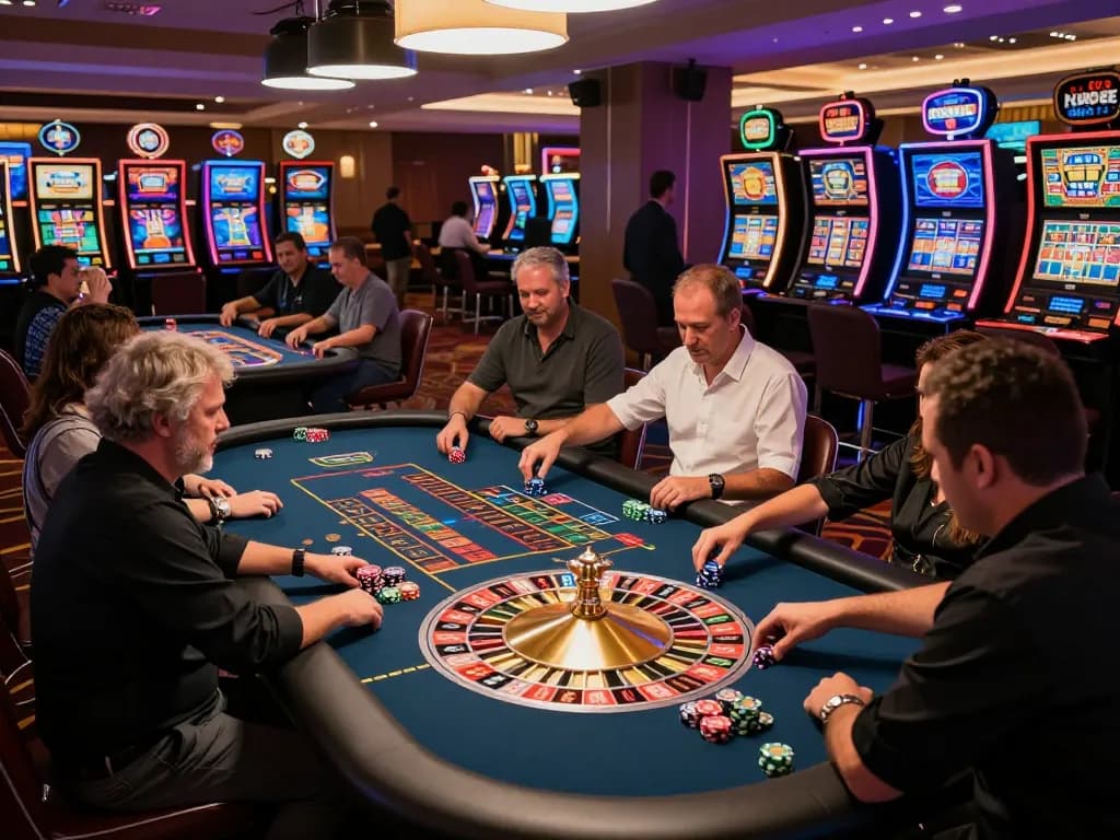 Players strategizing at the 88clb roulette table amidst vibrant casino excitement.