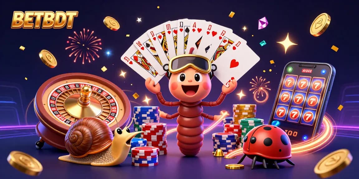 Experience the excitement at BETBDT with dynamic game elements and vibrant casino characters.