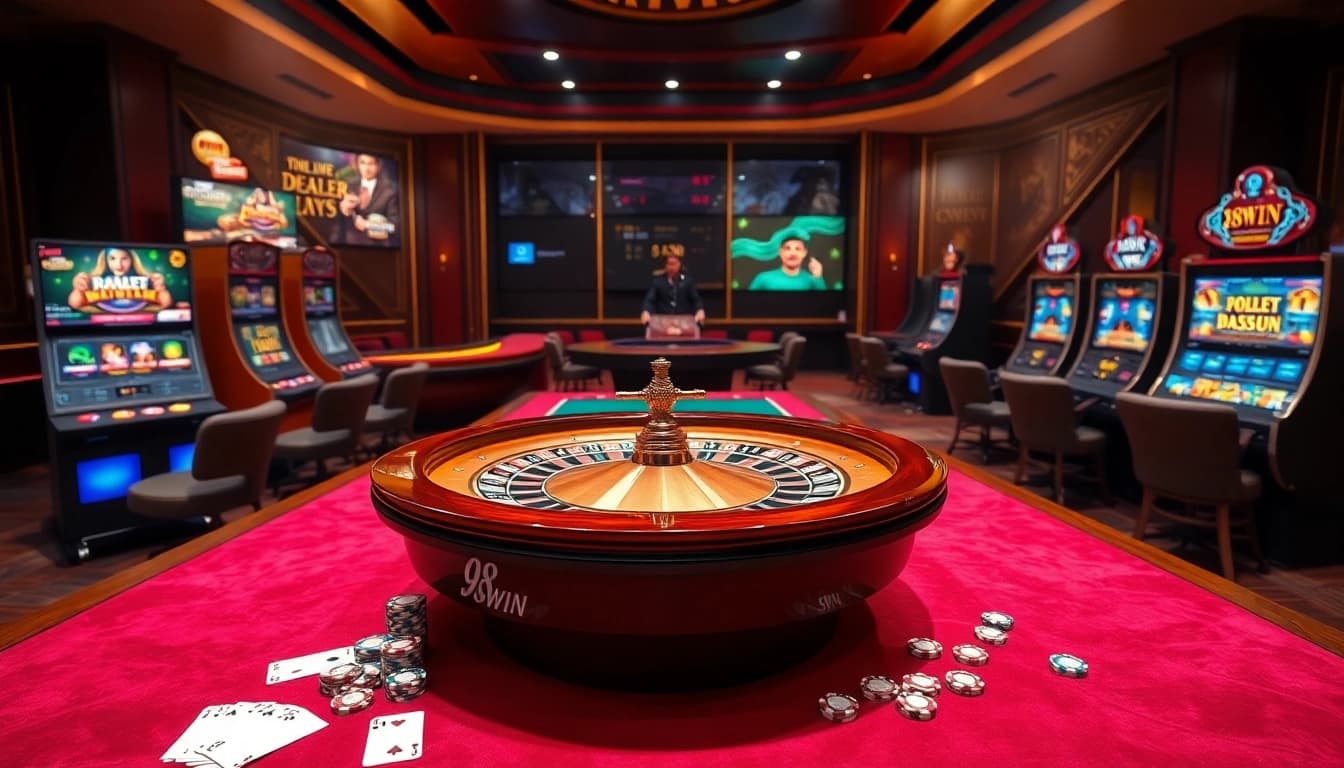 Engage with casino excitement at https://98win.money/ showcasing elegant roulette and dynamic live gaming action.