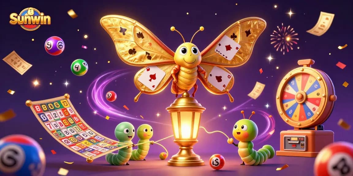 Experience the excitement at Sunwin with vibrant lottery elements and majestic casino themes.