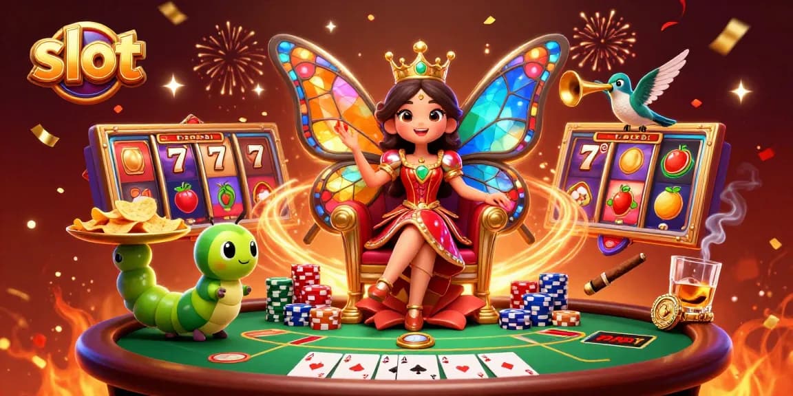 Spin the lucky slot reels in a vibrant casino scene filled with celebrations and excitement.