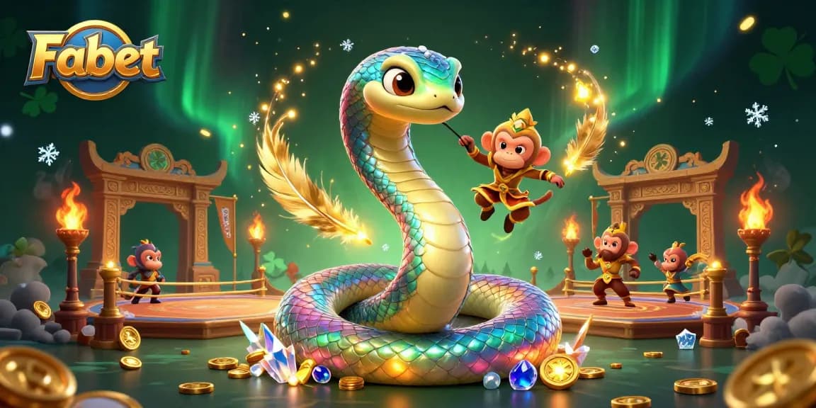Engage with Fabet's thrilling casino game scene featuring vibrant colors and dynamic characters.