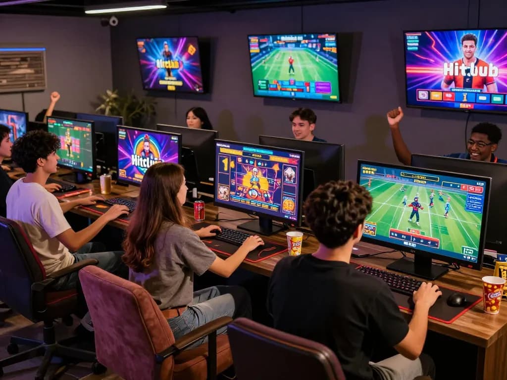Hitclub online gaming platform with players enjoying diverse games in a vibrant atmosphere
