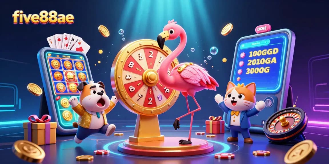 Engage in thrilling games at five88ae with vibrant 3D casino elements and exciting prize reveals.