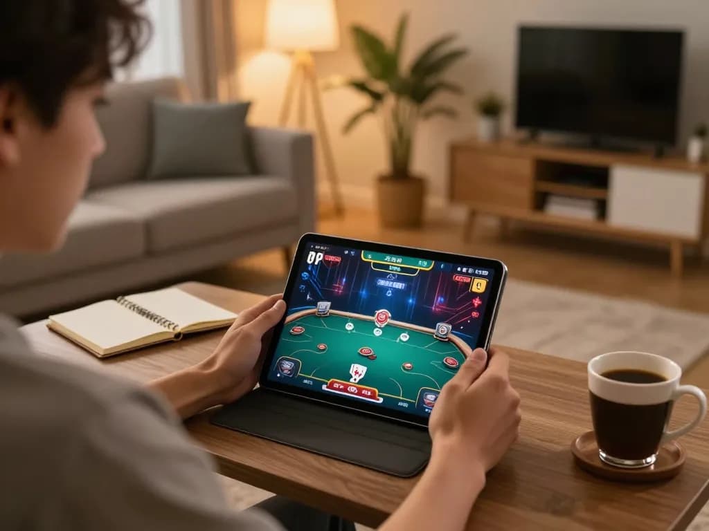 Engaging in an online poker game at ww88, showcasing a dynamic gaming setup.