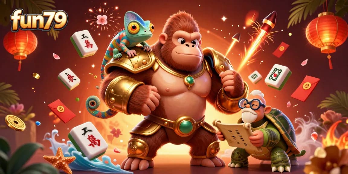 Experience fun79 with an exciting scene of gambling, featuring vibrant characters and dynamic game elements.