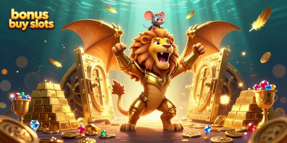 Experience thrilling gameplay with bonus buy slots in this vibrant casino illustration.