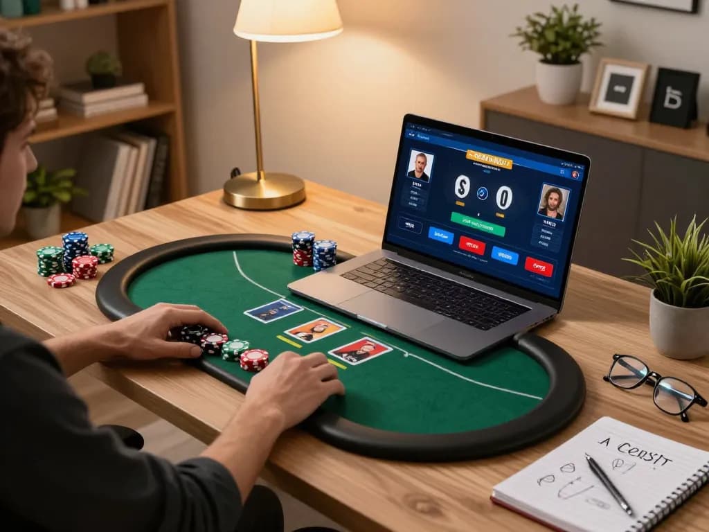 79KING table gameplay with focused player betting chips in a stylish home setting.
