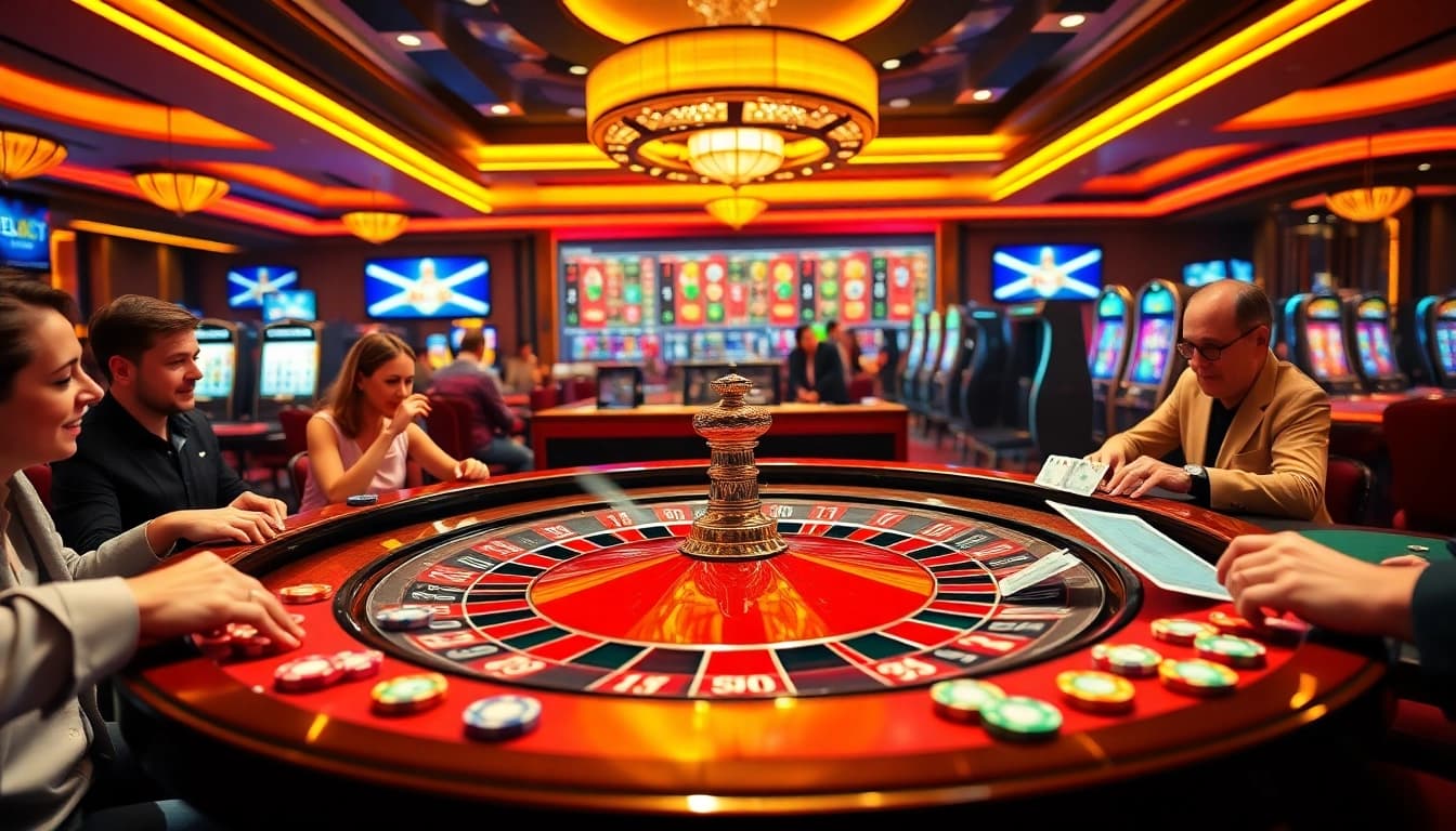 Experience the thrill of winning at https://slot365.cx/ with vibrant casino visuals featuring roulette and chips.