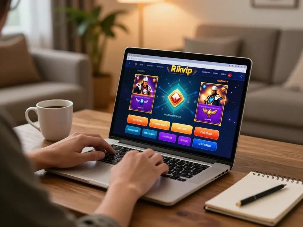 Engaging with the rikvip platform, maximizing online gaming strategy in a cozy home environment.