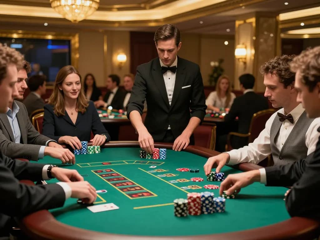 Experience intense gameplay at a five88 baccarat table, where players strategize their bets.