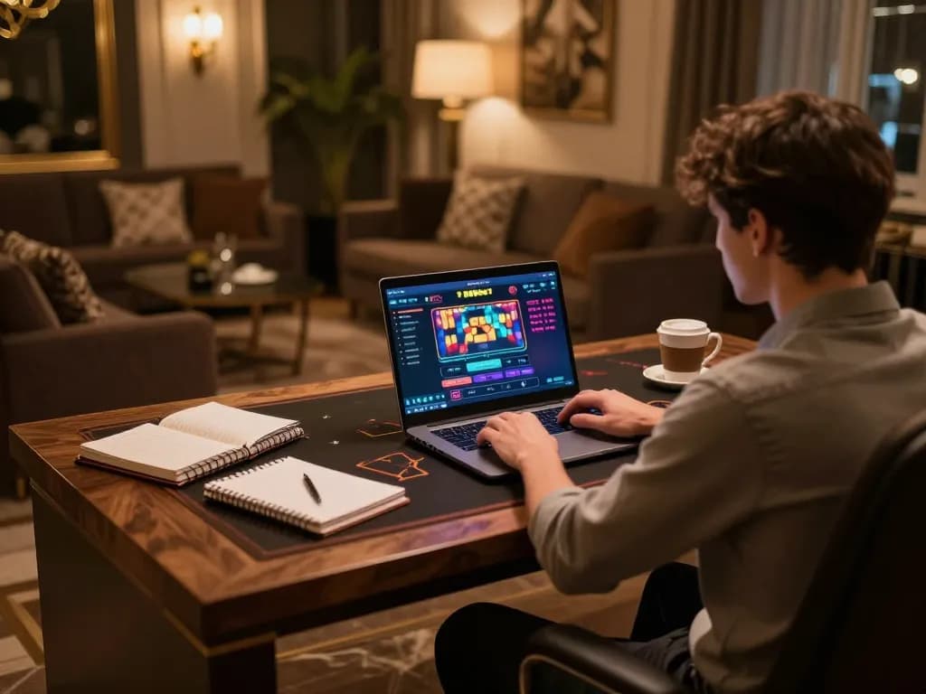 789bet player enjoying online gaming with a stylish setup, enhancing strategic gameplay experience.