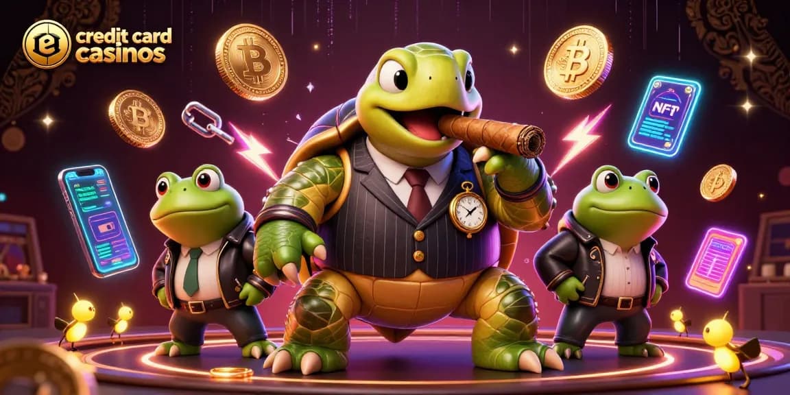 Experience excitement at credit card casinos with vibrant characters and dynamic gaming elements.