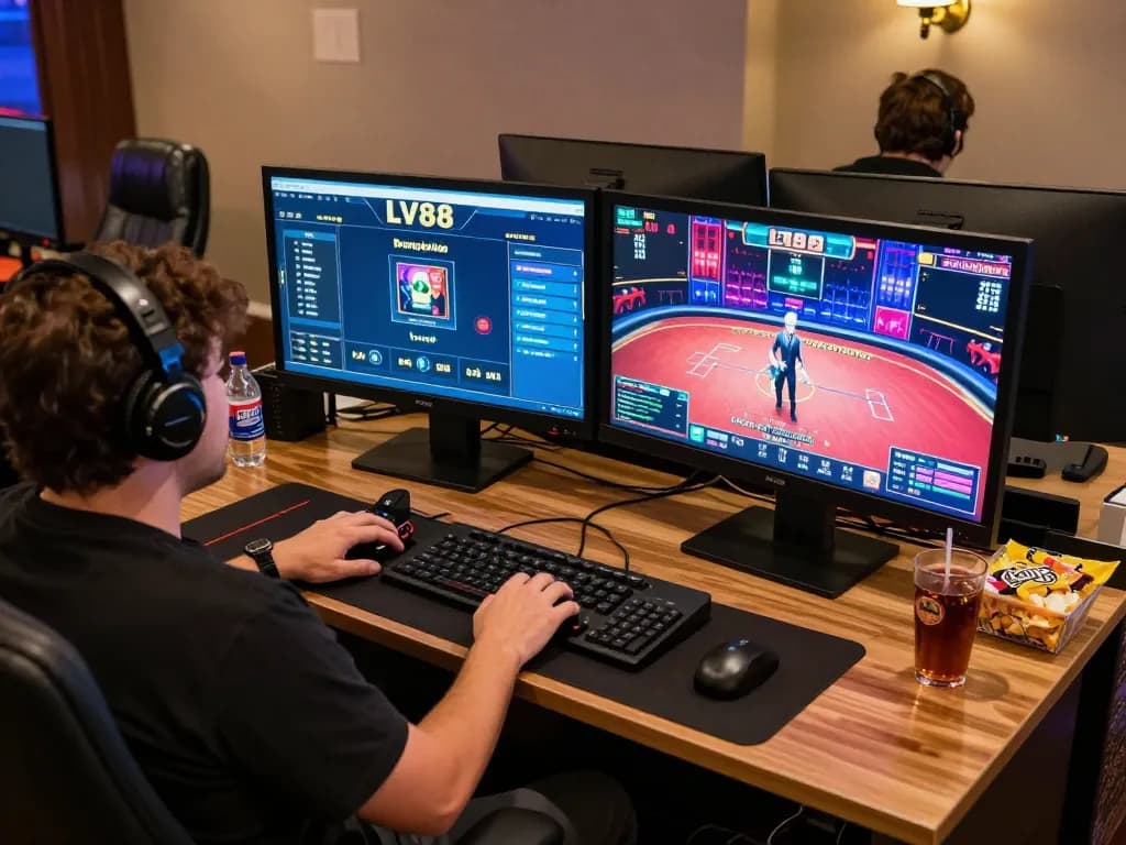 Engaging gameplay experience with LV88 casino interface and live dealer.
