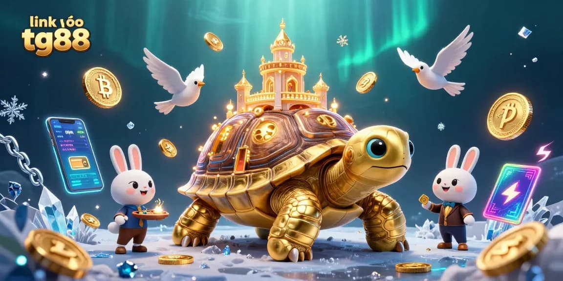Enjoy exciting gameplay with link vào tg88 featuring a golden tortoise casino scene full of vibrant elements.