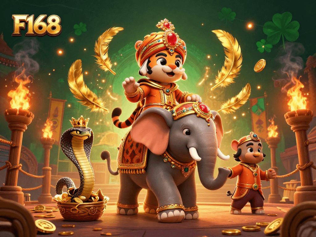 F168 players win big with vibrant slots and festive elements in a dynamic casino scene.