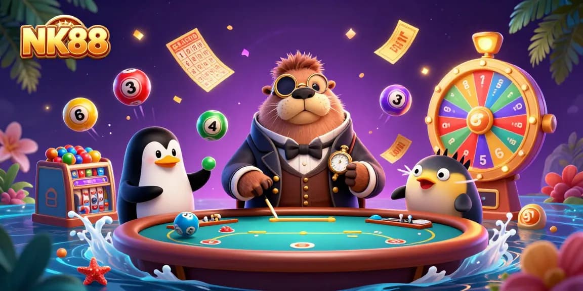 Join the fun at NK88 with our jolly walrus in a high-stakes poker game!