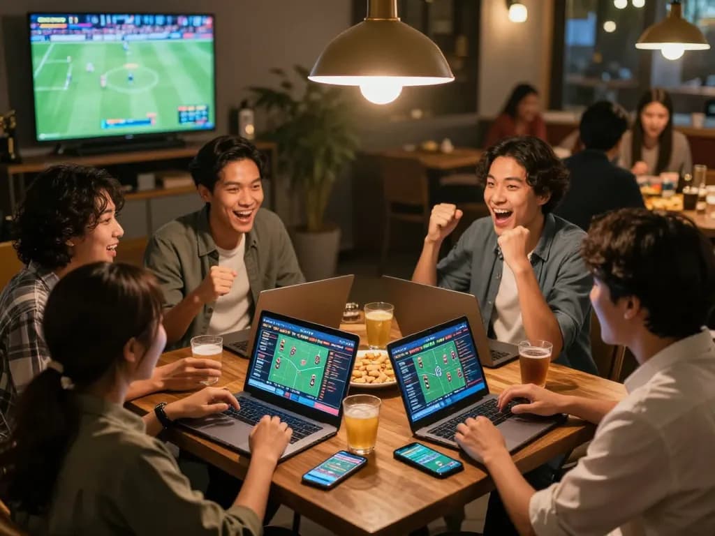 Experience live betting excitement with luong son tv as friends cheer for their teams