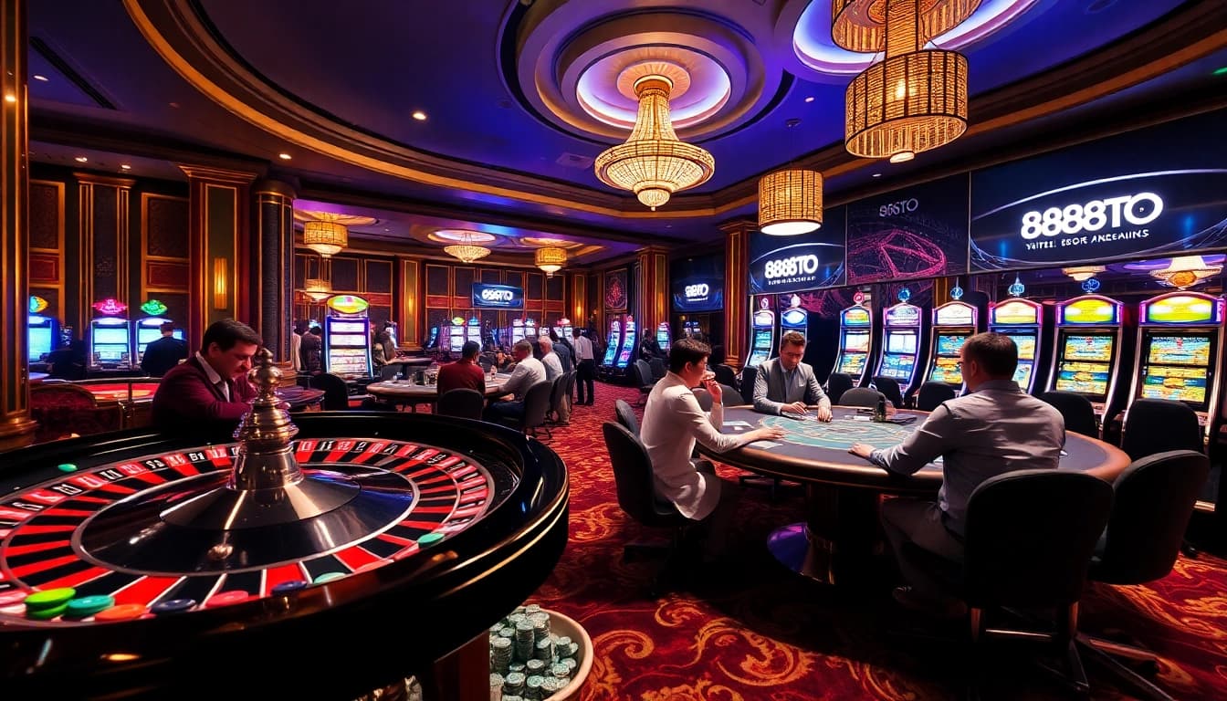 Experience excitement at 888TO casino with players engaged in thrilling games.