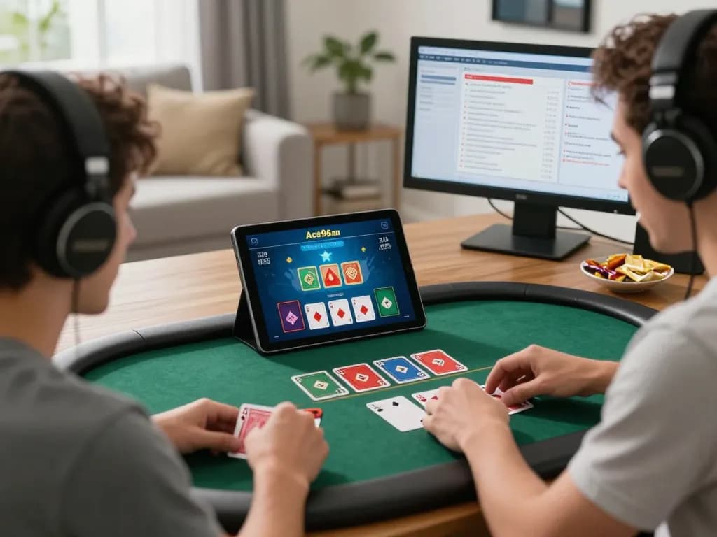 A player enjoying blackjack on Ace96au platform, captivated by the game interface and eager for a win.