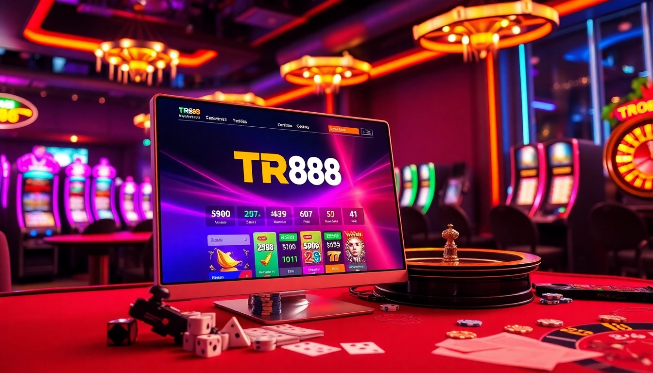 Experience the thrill of online gambling at https://tr88.forum/ with vibrant casino tables and slot machines.