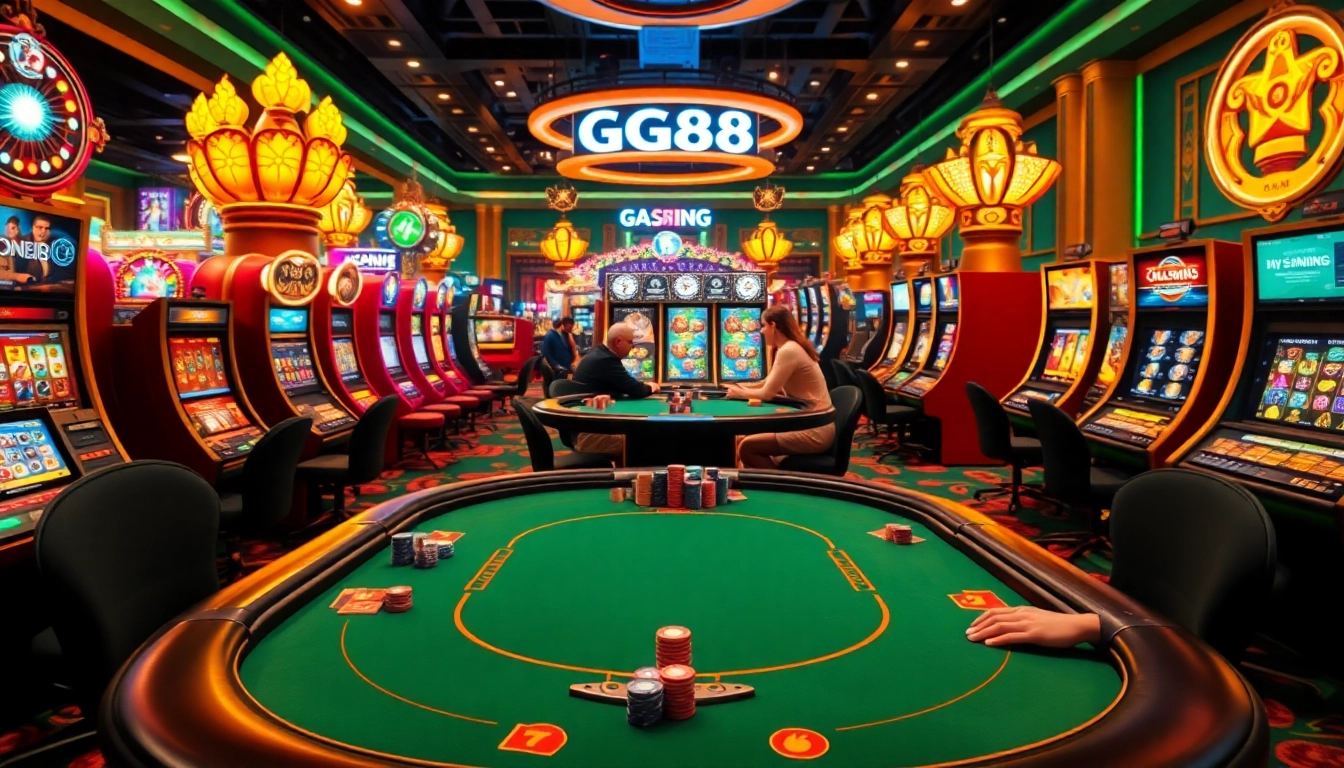 Players engaging in a poker game on an elegant table while exploring https://gg88.gb.net/ for online betting.
