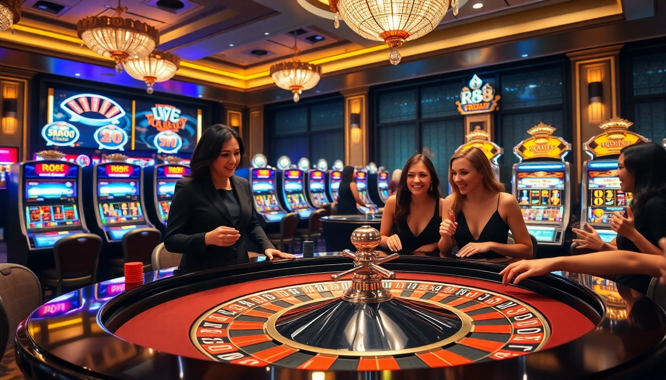 Experience the thrill of RR88 gambling with luxurious casino gameplay, roulette, and vibrant chips.