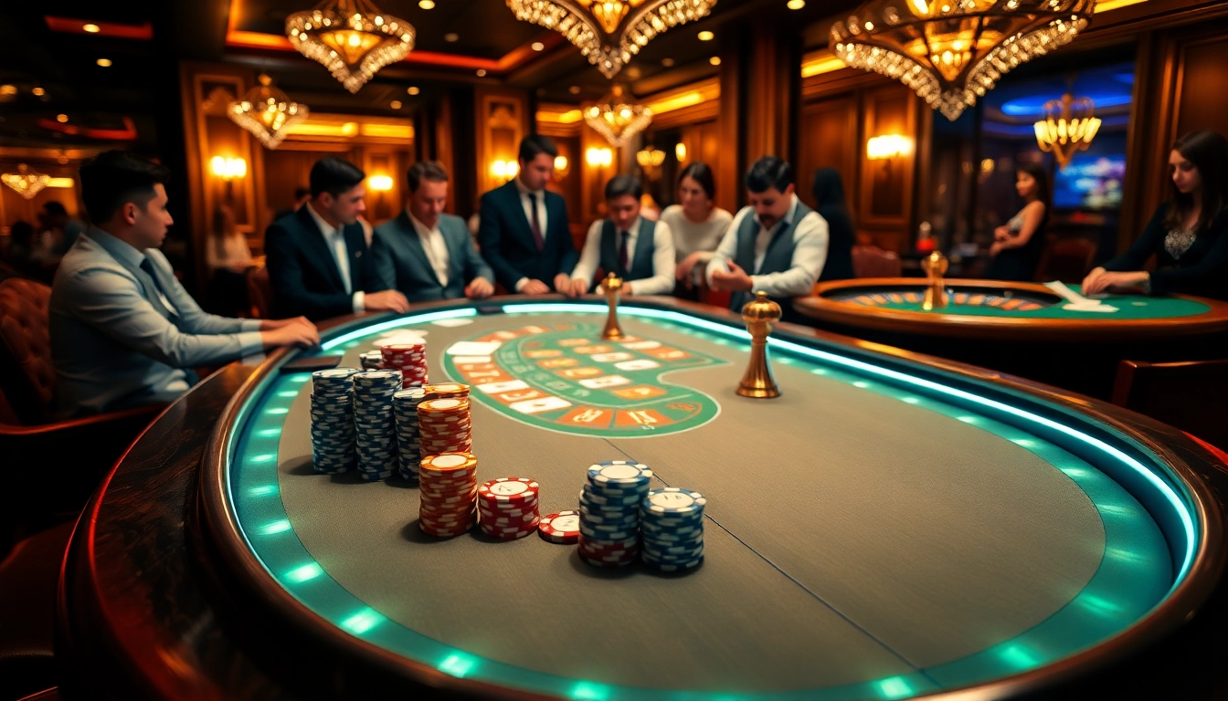 Players engaging in an exciting MK8-themed poker game at a luxurious casino table.