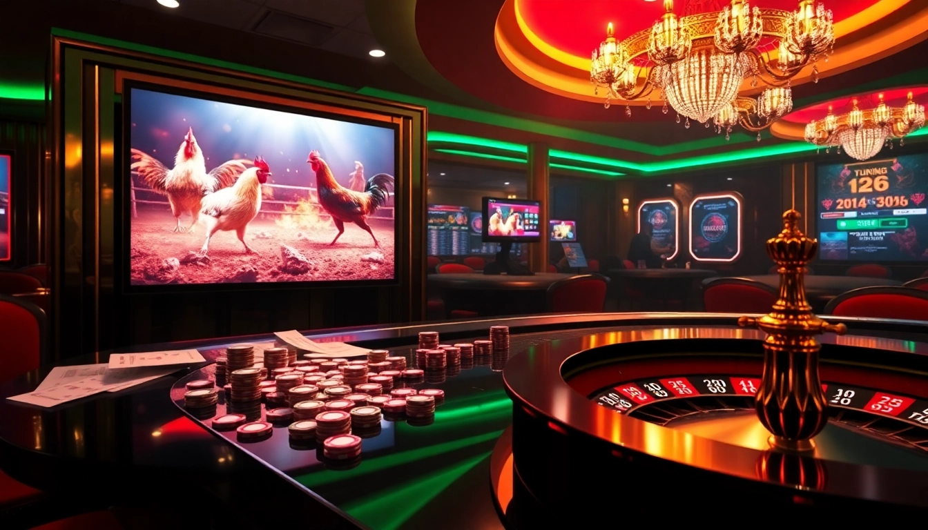 Experience Trực tiếp đá gà with thrilling live broadcasts, vibrant betting slips, and intense competition.