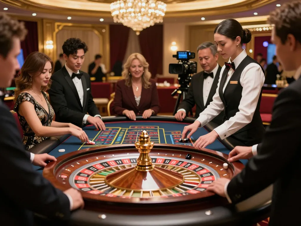 X88 live casino experience with players engaged at a roulette table, showcasing dynamic gameplay.