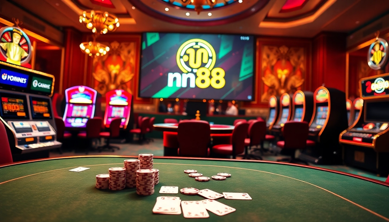 Experience thrilling gambling at trang chủ nn88 with luxurious tables and vibrant slot machines.