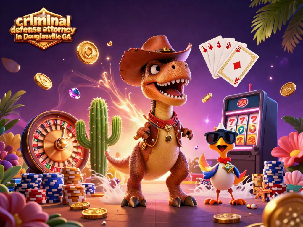 Experience the excitement of gambling with a criminal defense attorney in Douglasville GA, illustrated through unique characters.