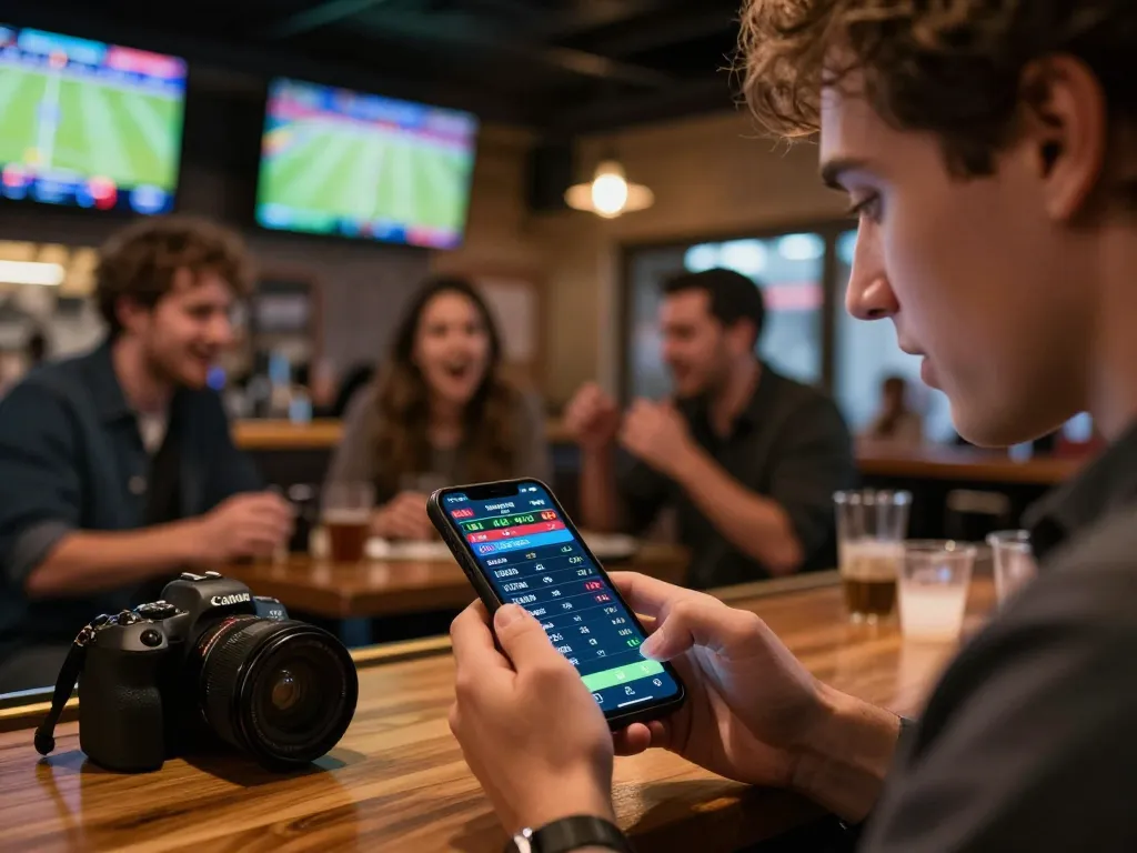 Engaging sports betting scene showcasing hd88qq mobile app usage for live betting excitement.