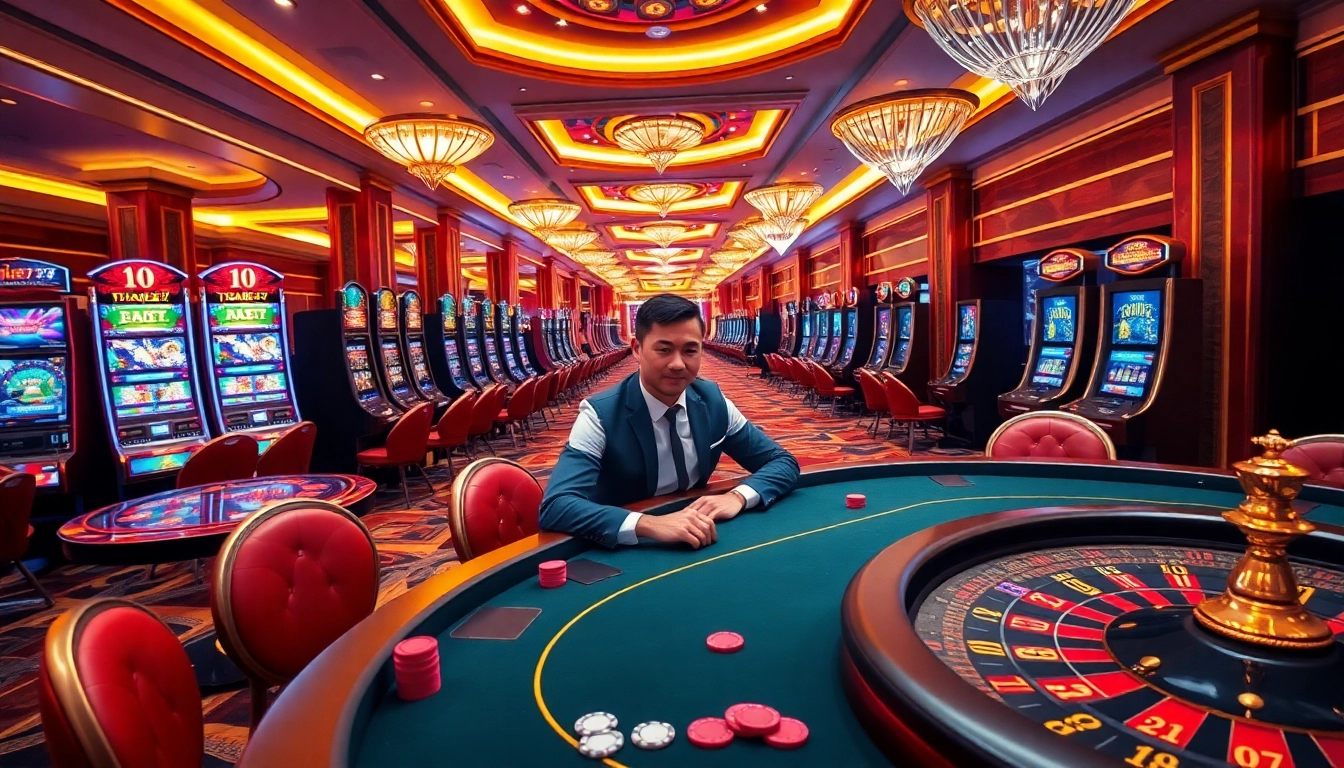 Experience thrilling gameplay with Thabet77 at a luxurious casino table full of excitement.