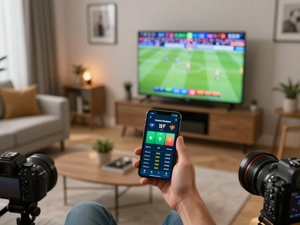 Engaging sports betting experience with incakoin displayed on a smartphone amid live game action.