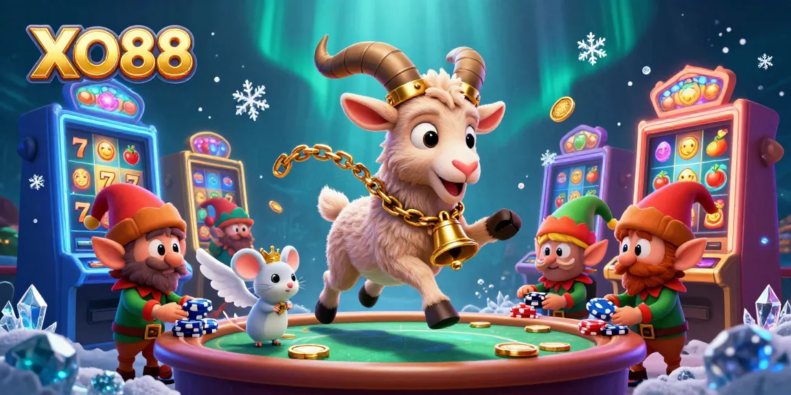 Experience exciting gameplay at XO88 with a colorful casino scene featuring characters and thrilling slot machines.
