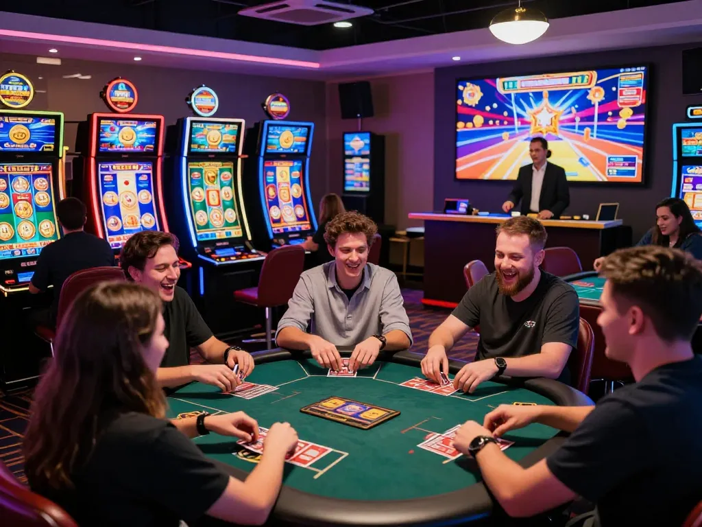 Immerse in an exciting gaming experience at https://max79.guru/ with friends enjoying vibrant casino games and lively interactions.