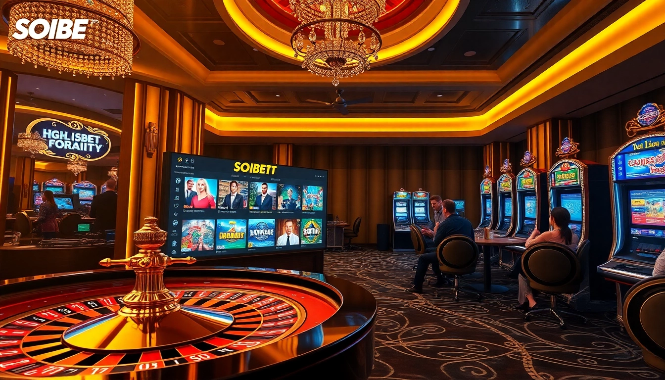 Engaging players experience soibet ออนไลน์ with vibrant casino tables and luxurious game interfaces.