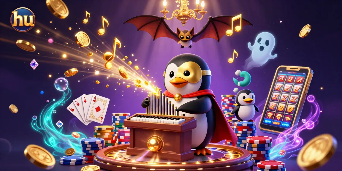 Experience hu excitement with a lively casino scene featuring golden coins and dynamic game elements.