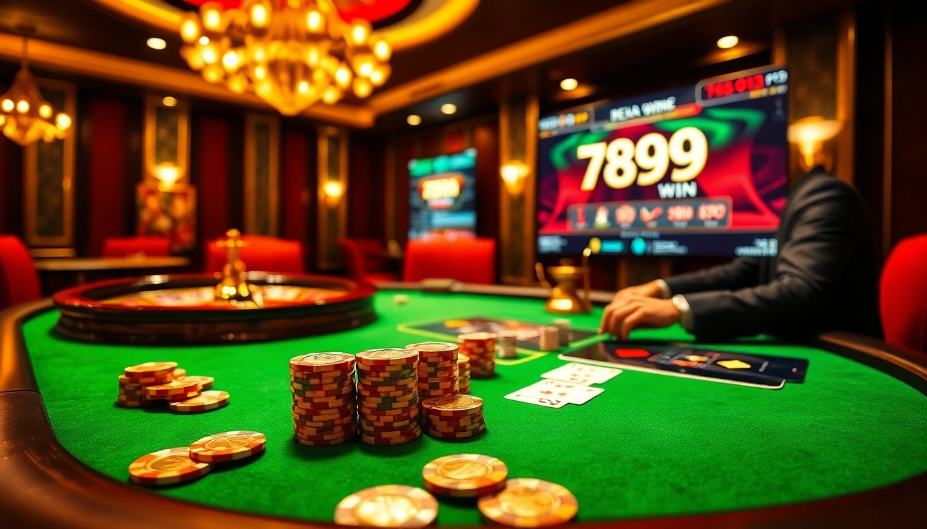 Experience the thrill of betting at 789WIN, with vibrant poker gameplay and interactive casino elements.