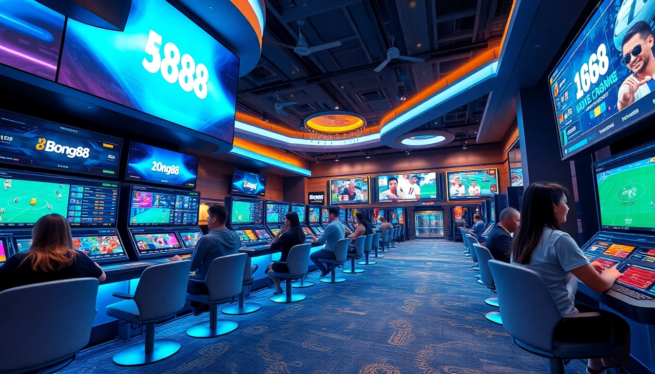 Bong88 online casino gaming environment with modern interfaces and excited players.