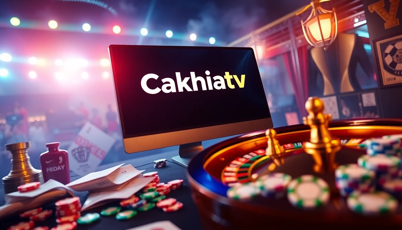 Cakhiatv online betting interface showcasing thrilling sports betting experience with roulette wheel and chips.