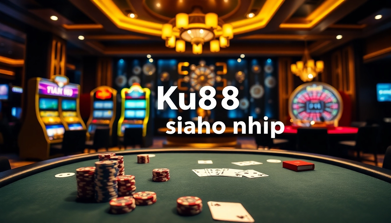 Experience thrilling gameplay at Ku88 đăng nhập with elegant poker tables and vibrant slot machines.