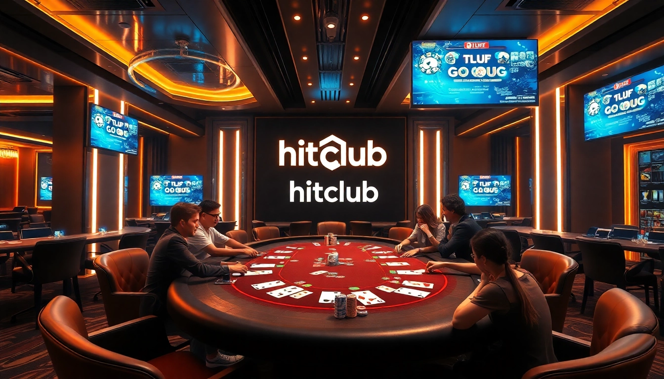 Exciting gameplay at hitclub, showcasing a vibrant online casino atmosphere with poker action.