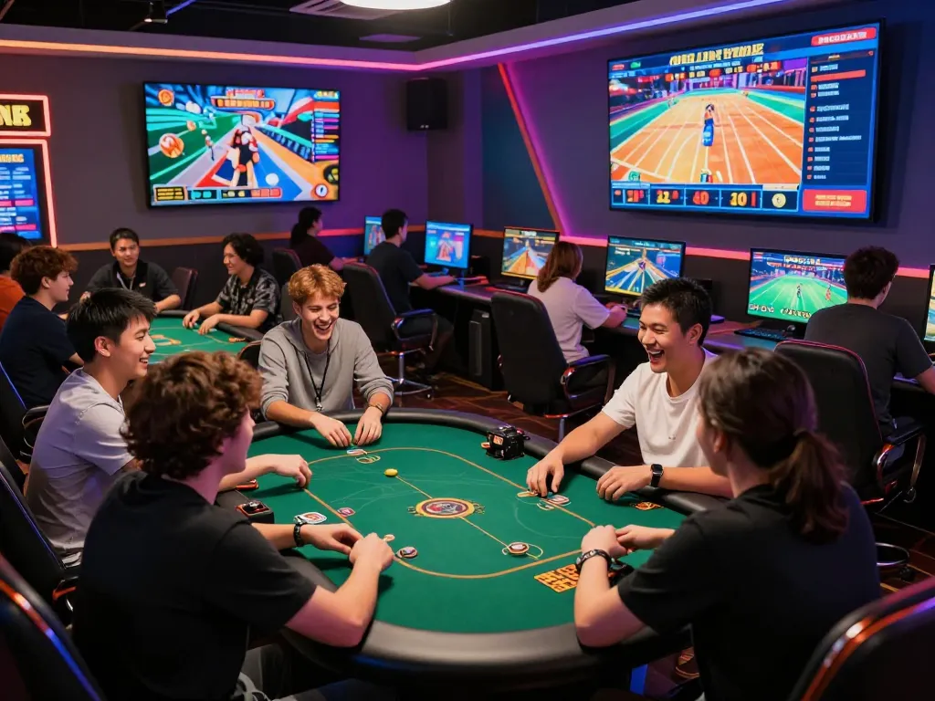 sunwin online gaming players experiencing excitement at vibrant game tables