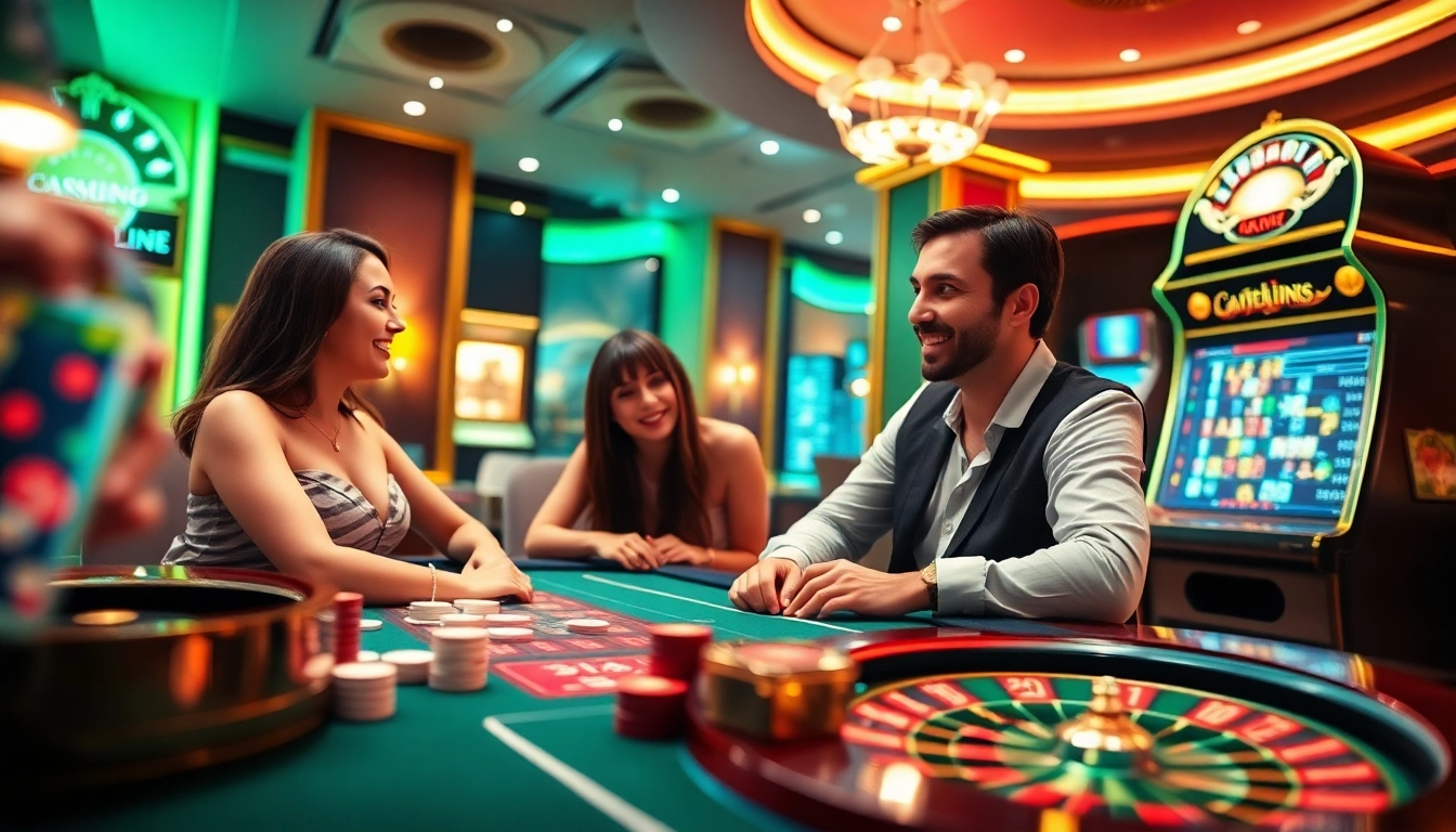 Experience the excitement of winning at gambling with https://f168.vision/ featuring poker chips and a roulette wheel.
