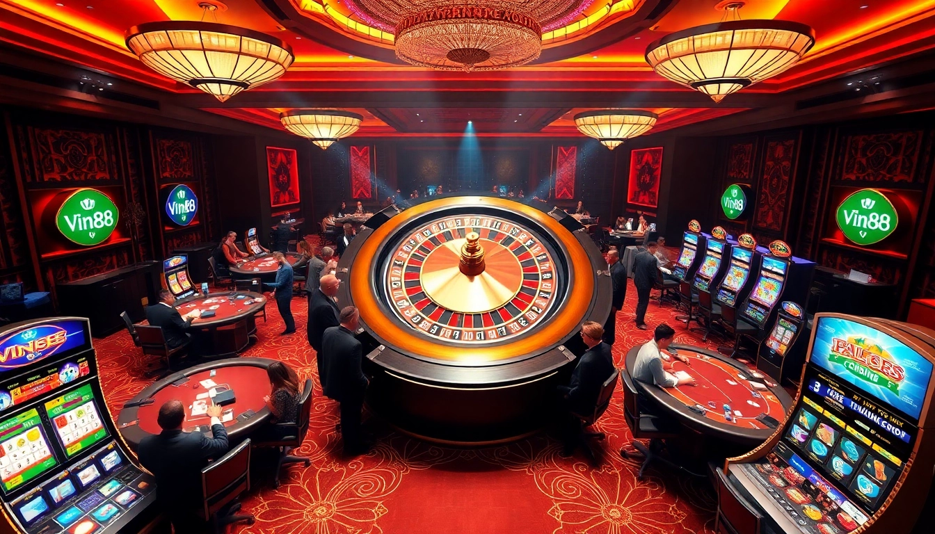 Join the thrilling casino experience at Vin88 with vibrant tables and exciting games.