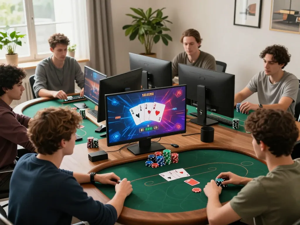 Kong88 online poker game scene showcasing players engaged in focused betting strategies and vibrant gameplay.
