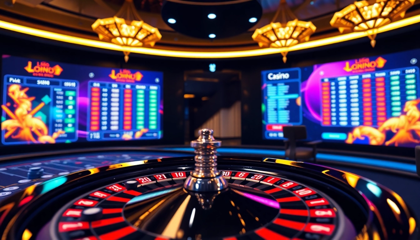 Engaging Lô đề online gambling scene with virtual betting slips and digital roulette wheel.